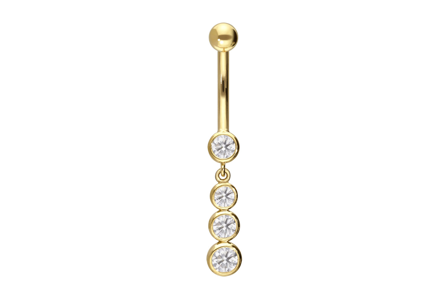 14/18 Karat Gold Bananabell Piercing 4 MOISSANITE